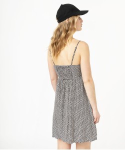Robe courte imprimée à fines bretelles femme